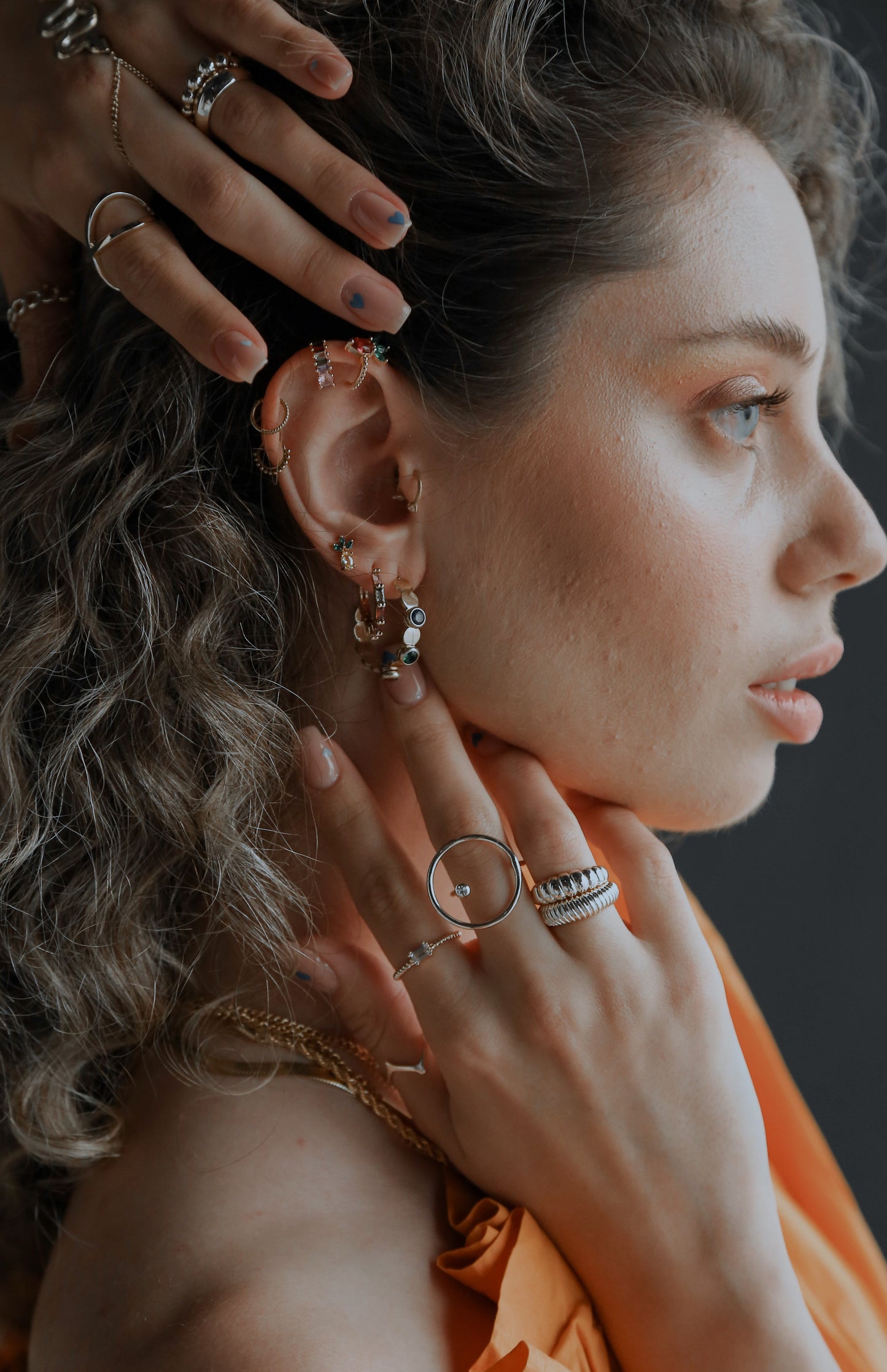 Multi Gemstone Hoop Earrings